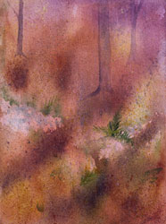 Watercolor painting Forest Floor