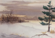 watercolour  February Sky