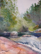 watercolour Tumbling Water 