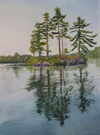 watercolour Picnic Island at Dawn