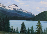 watercolour Rocky Mountains