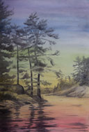 watercolour Lake Reflections Prismatic