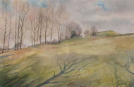 Watercolor painting March Shadows