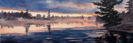 watercolour Big Cedar lake, Burleigh Falls in the Kawarthas