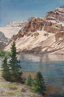 watercolour Bow Lake, Alberta