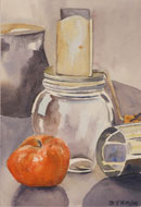 watercolour painting by Debbie Homewood  Nut Grinder 